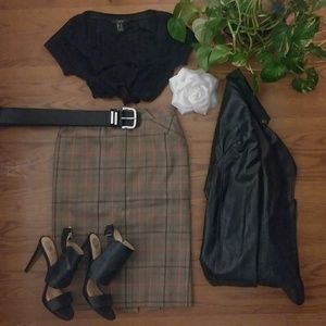 Body By Victoria Plaid Skirt